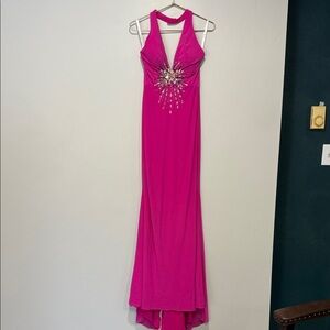 Xcite Prom Magenta Backless Dress